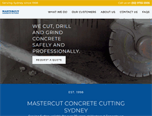 Tablet Screenshot of mastercutconcrete.com.au